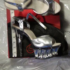 Silver Pleaser Platform  with 7 inch Heels